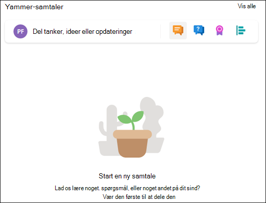 Eksempel på webdelen Samtaler.