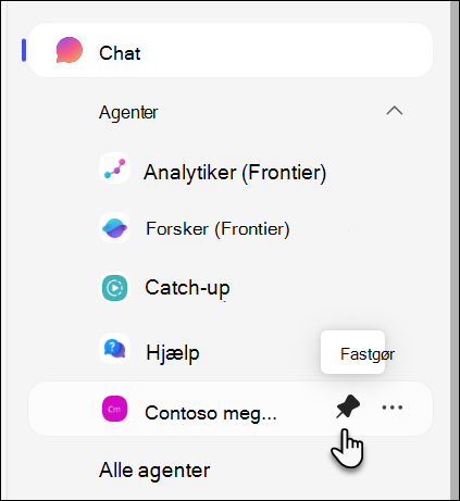 skærmbillede af fastgørelse af en agent
