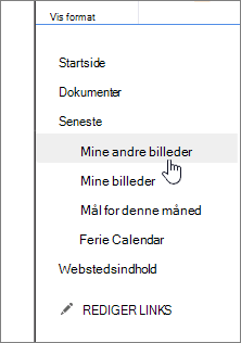 Nyligt oprettede elementer