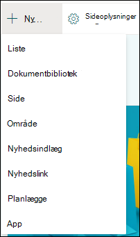 Føj et nyt element til et SharePoint-websted