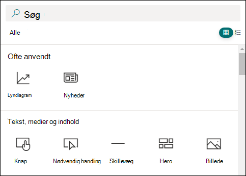 Knappen Tilføj til side