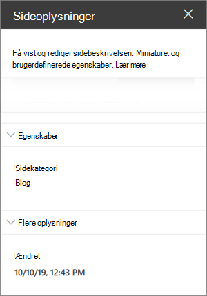 Ruden Sidedetaljer med bloggens sidekategori