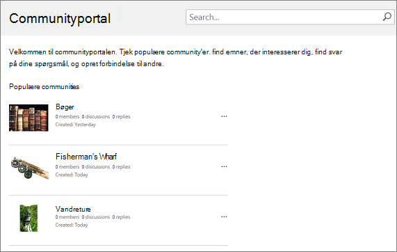 Eksempel på en communityportal