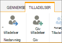 Knappen Slet separate tilladelser