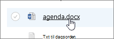 Filen bliver markeret