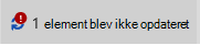 Meddelelse og ikon for element ikke opdateret