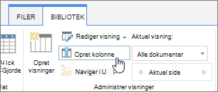 Link til at oprette kolonne i SharePoint Online-bibliotek