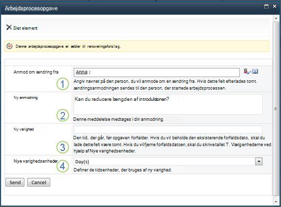 Formular til anmodning om ændring af et element