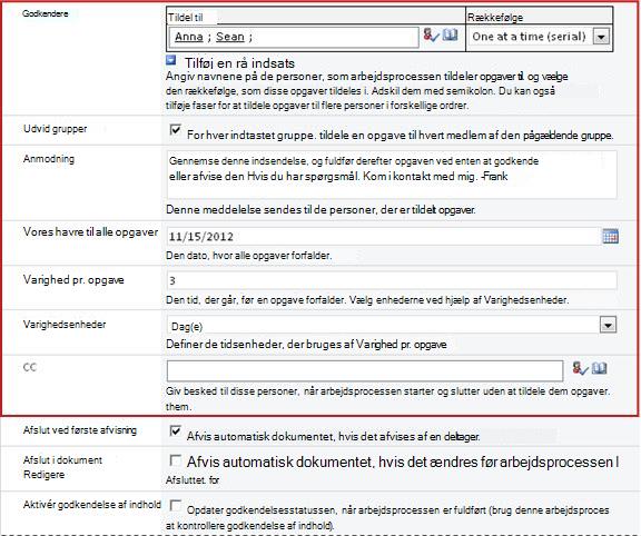 Form til angivelse af kørselsspecifikke oplysninger