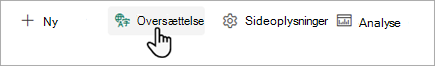 Skærmbillede, der viser, hvor oversættelsen af en SharePoint-side skal begynde.