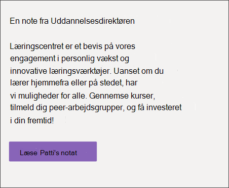Skærmbillede af webdelen Tekst og formatering