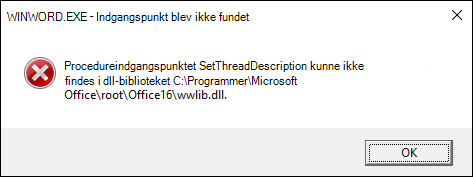 Fejl under åbning af word-dokumenter