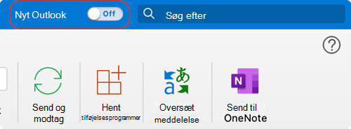 Til/fra-knap til ny Outlook til Mac