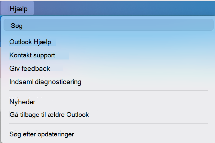 til/fra-knappen til Nye Outlook-indstillinger