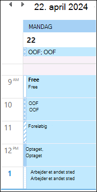 Fraværende i Outlook Kalender-farve efter opdatering
