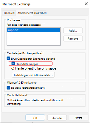 Problem med delte mapper i klassisk Outlook