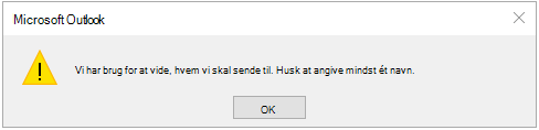 Opgavefejl Vi har brug for at vide, hvem vi skal sende dette til