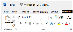 Lagringsstatus i Word mangler på titellinjen