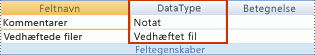 Datatypeindstilling