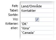 or-kriterier, der sammenligner flere ord eller udtryk