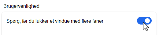 Spørg, før du lukker vinduet med flere faner skærmbillede.