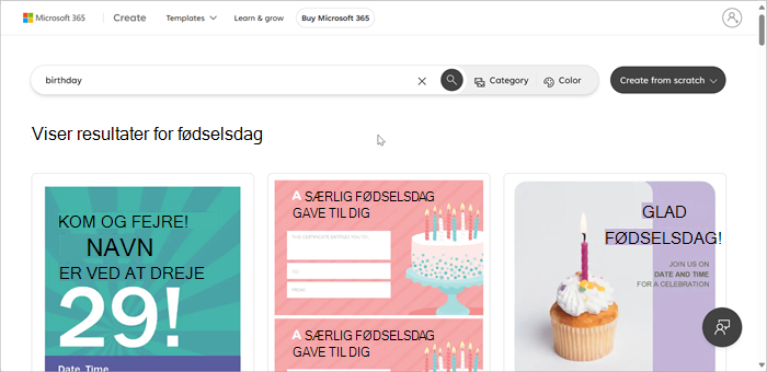 Søgeresultater for fødselsdagsskabeloner.