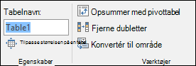 Billede af boksen Navn i formellinjen i Excel til at omdøbe en tabel