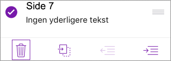 Slet side i OneNote til iOS