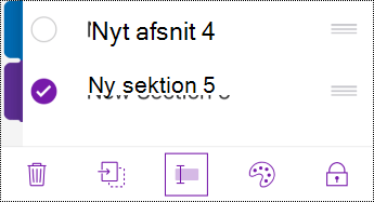 Omdøb tekst-knap på menulinjen på iPhone.