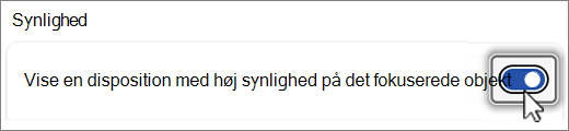 Skærmbillede af knappen Vis synlighedskontur.