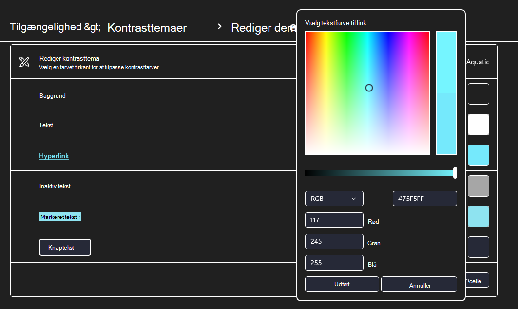 Windows 11 tema med stor kontrast