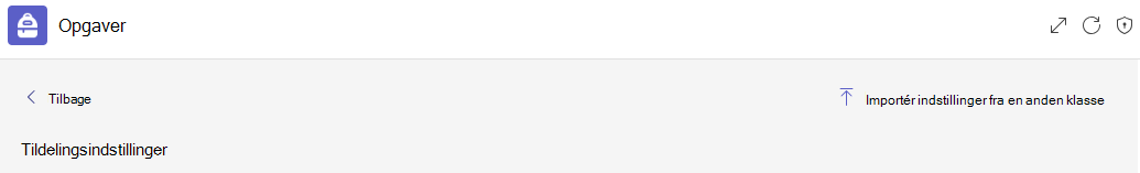 Skærmbillede af indstillingen Importér.