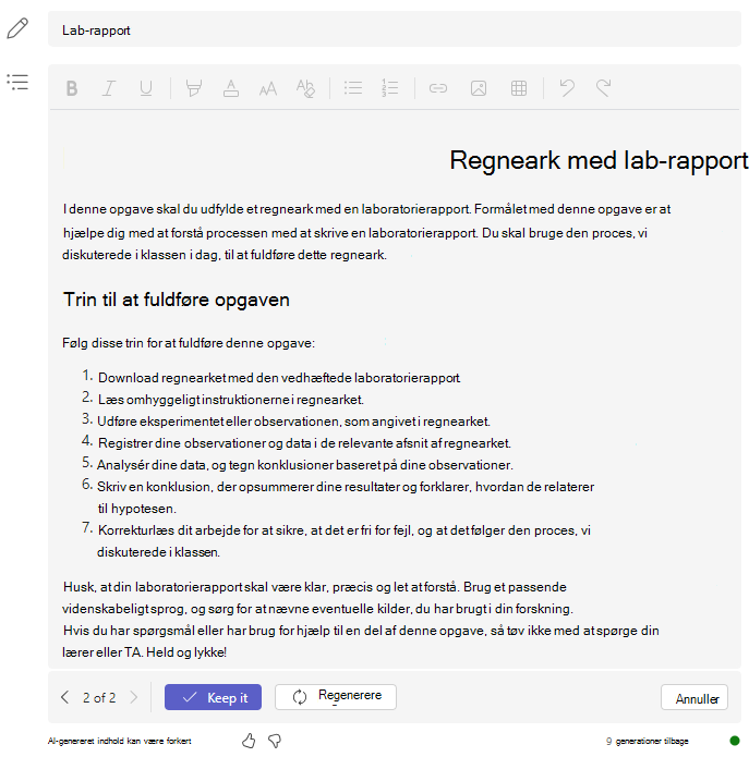 Trin til laboratorierapport