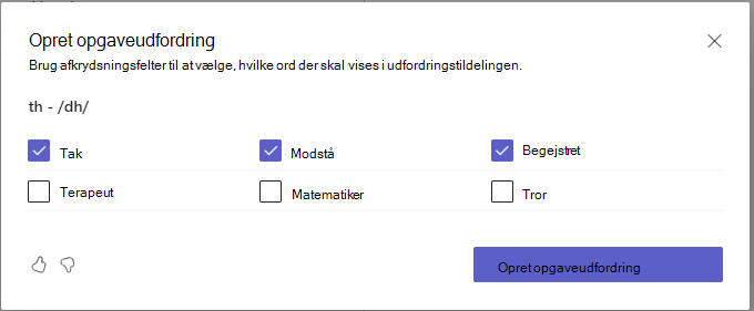 Skærmbillede af udfordring.