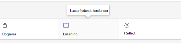 Skærmbillede, der viser læsefanen.