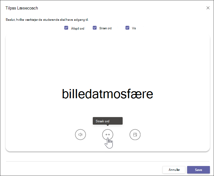 Sidepanel til oprettelse af opgave for læsefremskridt, hvor Læsecoach som standard er slået til