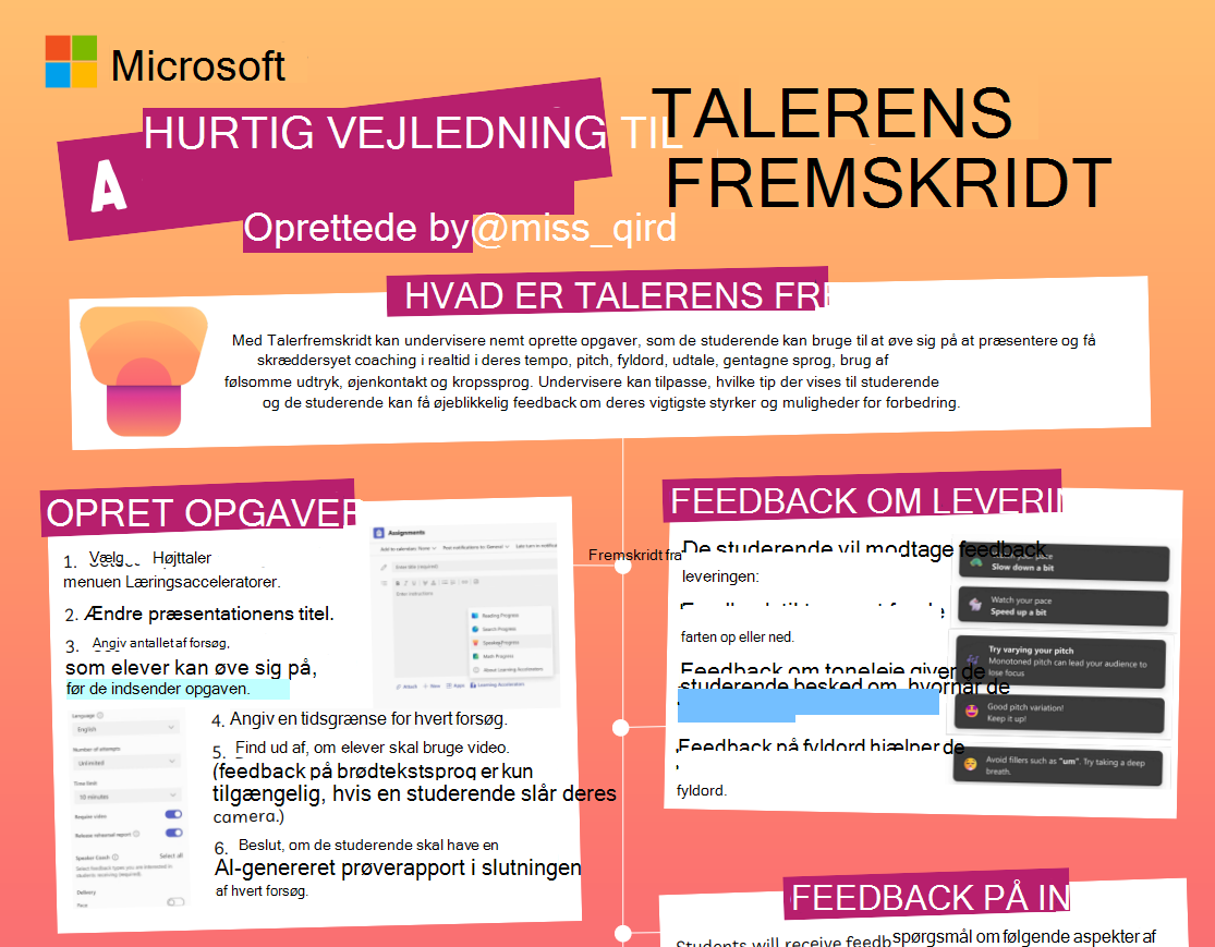 Skærmbillede af Talerfremskridt.