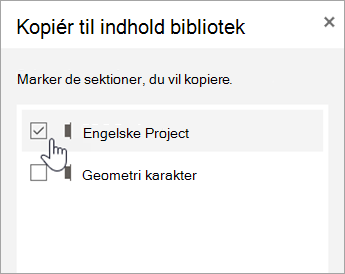 Vælg de sektioner, du vil kopiere.