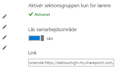 Lås samarbejdsområdet med til/fra-knappen indstillet i den låste position.
