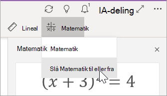 Slå Matematik til eller fra