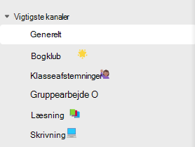 Skærmbillede af kanaler.