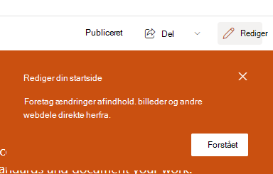 Skærmbillede af siden Rediger.