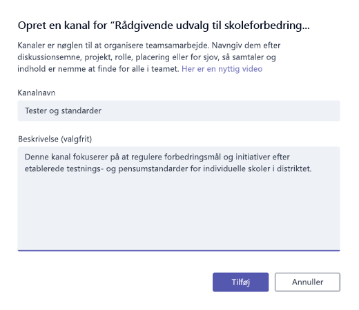 Opret en kanal