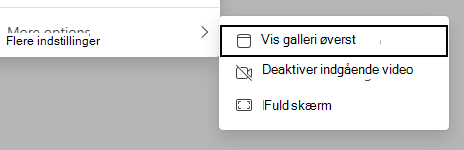 Skærmbillede af indstillinger for visning.