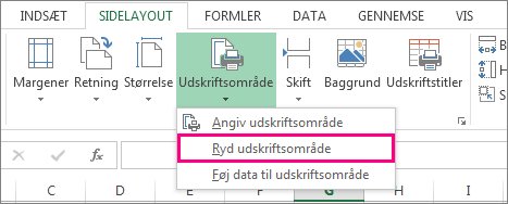 Ryd udskriftsområde