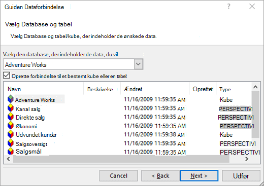 Guiden Dataforbindelse, skærmbillede 2