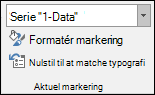 Vælg en serieindstilling i Diagramindstillinger > Formatér > aktuel markering