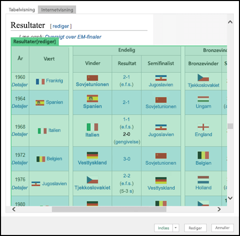 Power Query > i webvisningen Webnavigator >>
