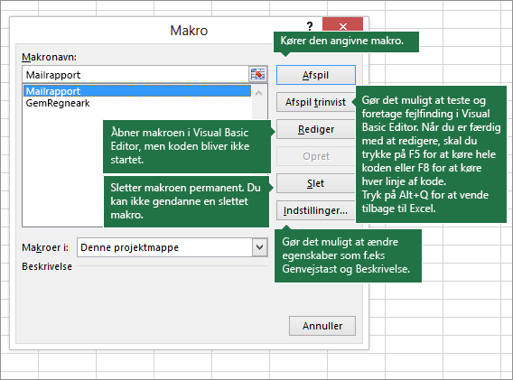 Dialogboksen Makro