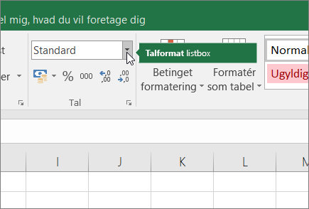 Liste med talformat